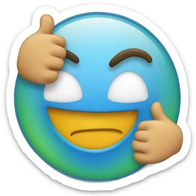 very happy emoji circle with thumb up sticker