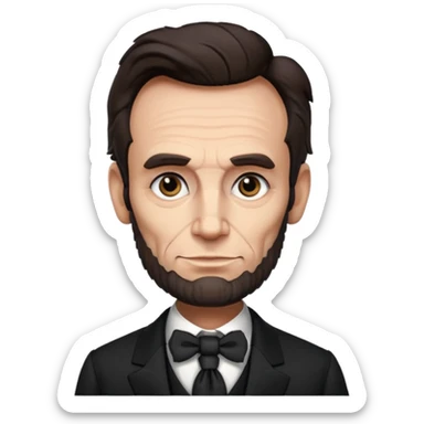 Abraham Lincoln with gray eyes sticker