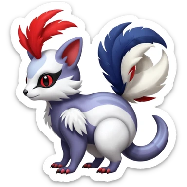 Shiny Furret-Absol-Noibat-Trico-Hybrid (Full body) sticker