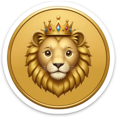 Make a round icon for a paid Black Stone subscription, gold with the number 4 and a small lion. sticker