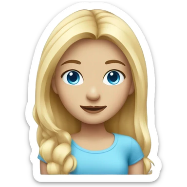Extremely cute blue eyed blonde girl  sticker