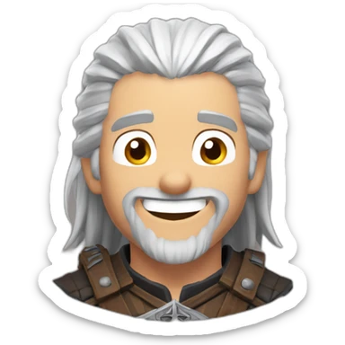geralt of rivia laughing sticker