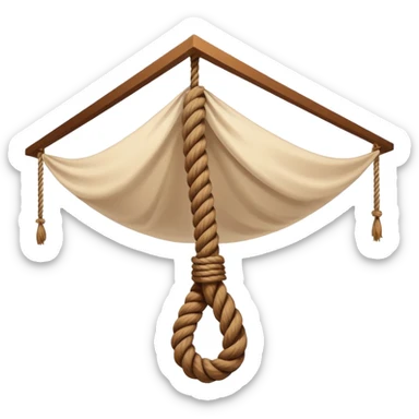 rope tied to the ceiling in a white room sticker