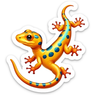 Exotic shiny rare epic cute salamander-creature, full body, with random markings sticker