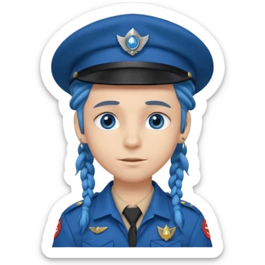 very handsome boy big blue eyes, scout boy with, blue dreadlocks, and big earrings and scouts hat sticker