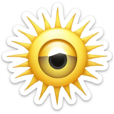 sun looking eye with golden rays sticker