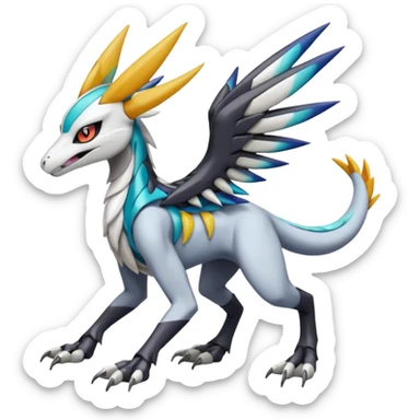Colorful Meloetta-Silvally-Wargreymon-Sergal-Pokémon-Digimon-Fakémon-fusion-hybrid-creature sticker