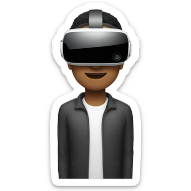 Person with vr headset on sticker