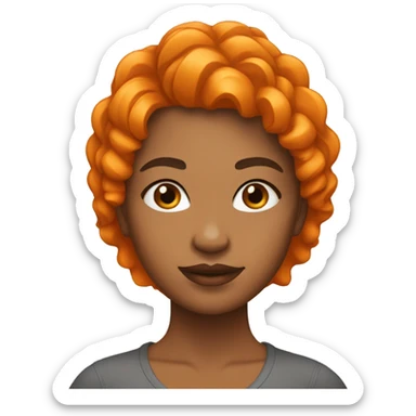 chica con cabello color naranja, cabello rizado, y piel blanca  sticker