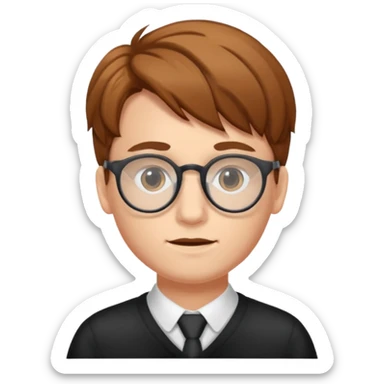Erstelle mir eine Emoji von einem Jungen. Herkunft: Südamerika, Jung und Gutaussehend, mit durchsichtiger Brille und anderer Frisur  sticker