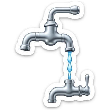 
water pouring from an old tap, 1980 sticker