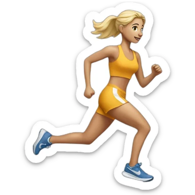 blonde girl running with nike shoes sticker