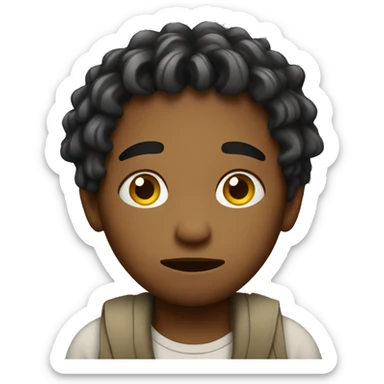 Sad boy with locs sticker