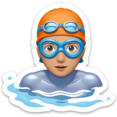 person swimming laps in pool zoomed out showing lap swiming  sticker