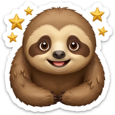 Perezoso que los ojos serán estrellas y este sonriendo  sticker