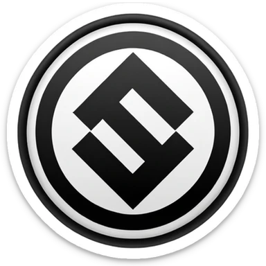 The image is a red background with a white circle in the center. Inside the circle, there is a black Nazi symbol, which appears to be a swastika. The symbol is in the shape of a circle with a diagonal line running through it, creating a zigzag pattern. The overall design is simple and minimalistic. sticker