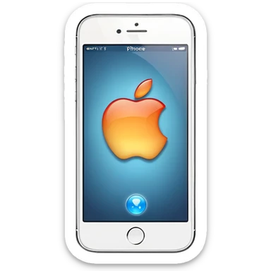 iPhone 16 with a notification bubble, apple emoji style sticker