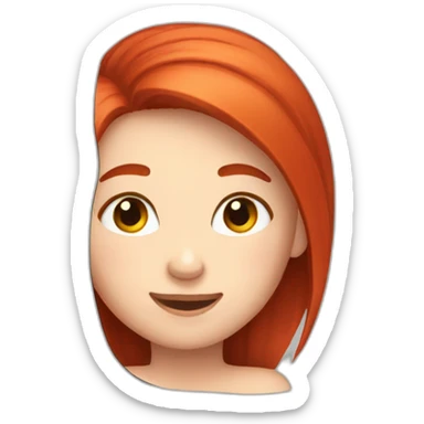 the girl with red hair winks and shows ok sticker