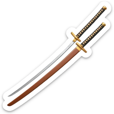 samurai training wooden sword object icon, traditional bokken, smooth polished wood, katana shape, simple guard, 3D cartoon, mobile game icon style, centered, clean background, soft shadow, no text, no watermark
 sticker