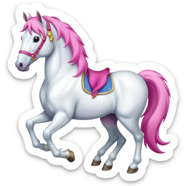 a white horse with pink mane sticker