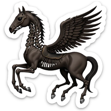 thestral: Winged horses visible only to those who have witnessed death and understand its significance. Can u make it thinner? Like an achal tekkine? sticker