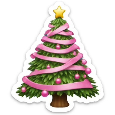 christmas tree with pink decor sticker
