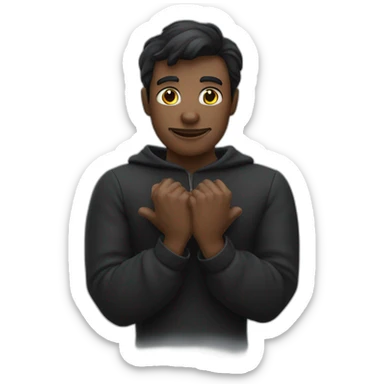 Homme noir chauve qui fait un coeur avec ses mains sticker