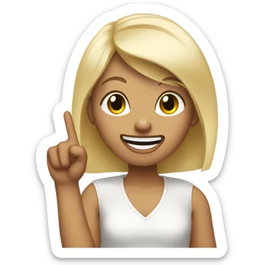 a blonde hair girl sticking her tongue out whilst sticking the middle finger up  sticker