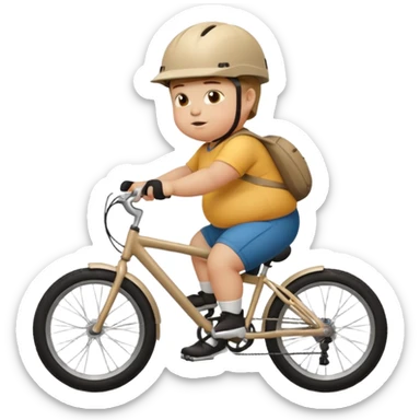 A fat kid riding a bicycle  sticker