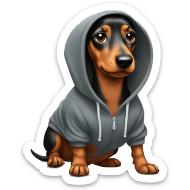 Dachshund wearing hoodie   sticker
