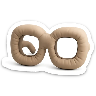 cushion style sunglasses, plush and rounded, cute sticker