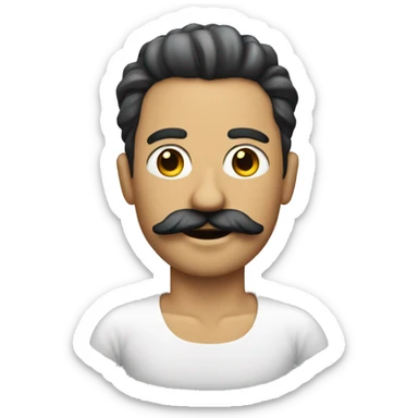 a man with a bristle like moustache wearing a tutu sticker