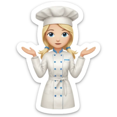 Full body 
Sexy Long Blonde hair blue eyed female chef arms folded sticker