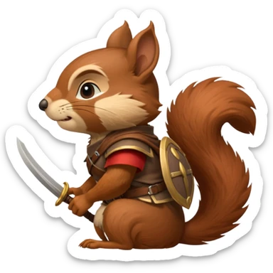 A squirrel warrior, redwall inspired, side profile sticker