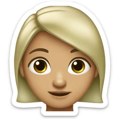 sou uma menina criança pele bege claro olhos verde claro cabelo no ombro castanho enrolado. com um coelho. sticker