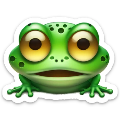 frog emoticon green modern high technologi sunset sticker