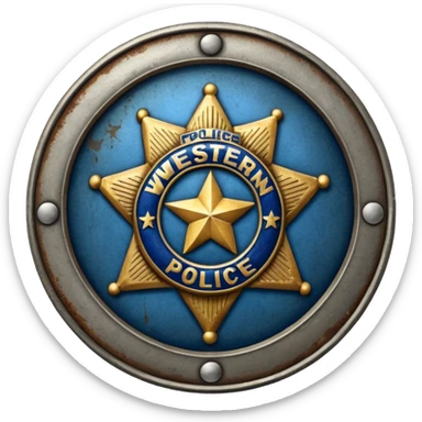  western police badge sticker