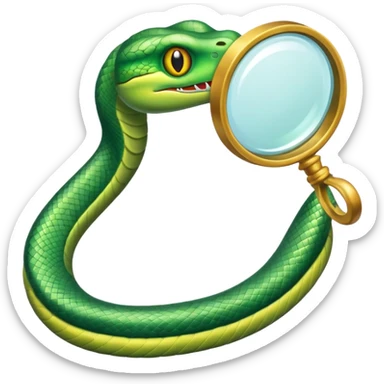 una lupa ed un serpente sticker