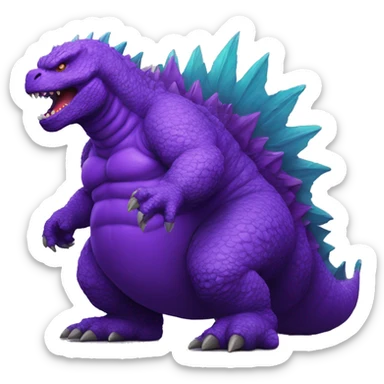 Godzilla obesity purple sticker