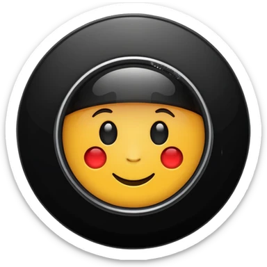 A simple camera lens, apple emoji style, flat design sticker