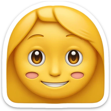 awkward forced Half smile smirk yellow circle face emoji sticker