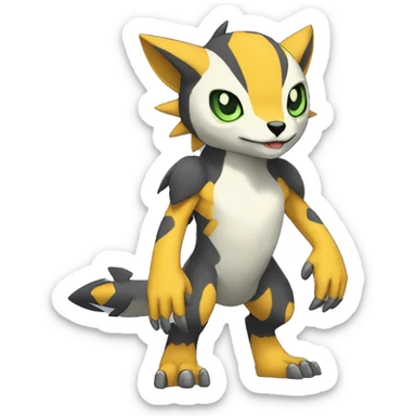 cute cool edgy Digimon-Fakemon-animal with markings full body sticker