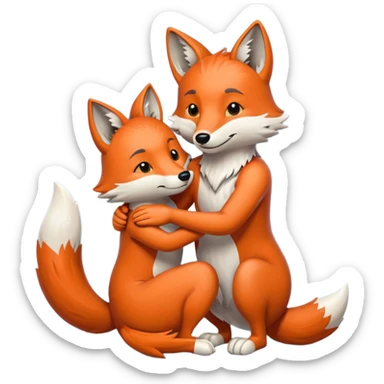 the wolf and the fox embrace sticker