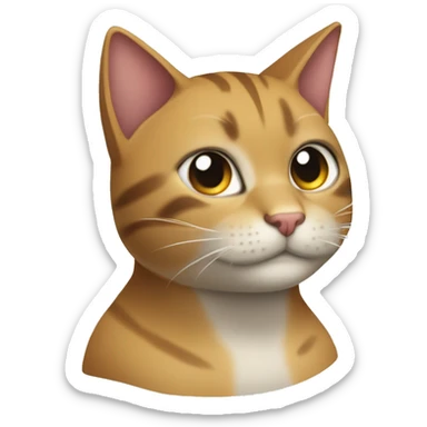 Gato con cara dtiburon sticker