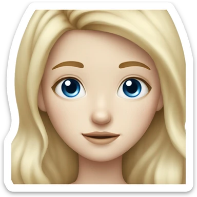 Pale skinned girl with blonde highlights and a little freckles and blue eyes  sticker