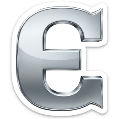 A metallic letter E fancy faunt sticker