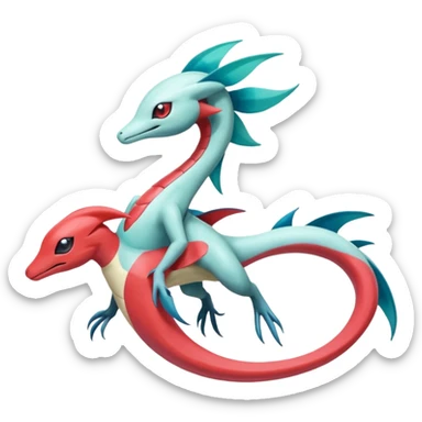 Meloetta-Milotic-Inteleon-Heliolisk-Helioptile-Salamence-Salandit-Latias-Fakémon-creature-hybrid sticker