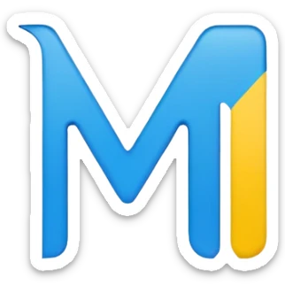 blue and yellow m logo  sticker