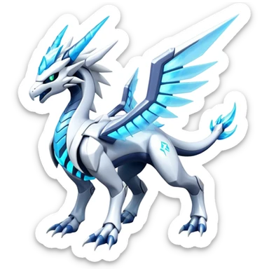 Futuristic Kyurem-reshiram-dialga-suicune-hybrid, full body sticker