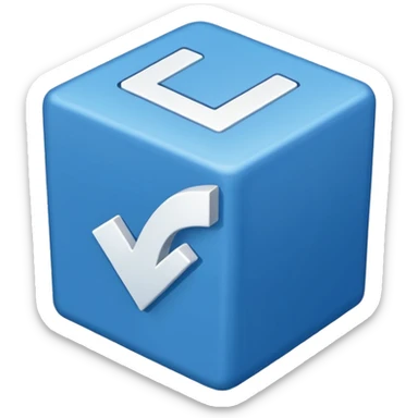 Checkmark in a blue box flat sticker